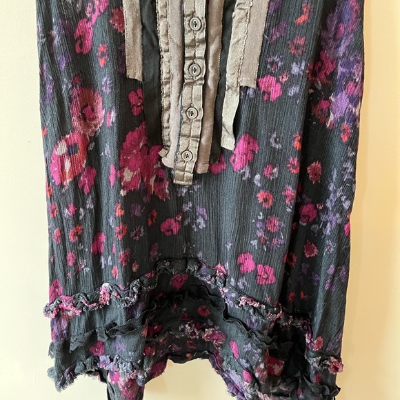 Free People Floral Lace Tunic Tank Top Size Small - Picture 7 of 7